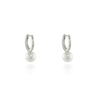 Padma 8mm Pearl Silver Hoop