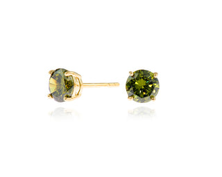 Cachet Lana 6mm Sterling Silver  Earrings Olivine CZ
