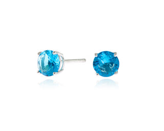 Lana 6mm Sterling Silver Blue Earrings