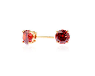 Lana 6mm Sterling Silver Garnet Earrings CZ