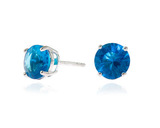 Lana 8mm Sterling Silver Blue Earrings