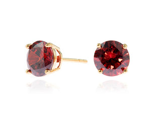 Lana 8mm Sterling Silver Garnet Earrings