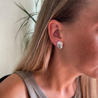 Vega Polished Silver Clip On Earrings
