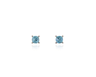 Laine 6mm Aquamarine Silver Earrings