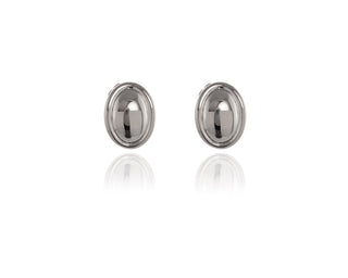 Vega Polished Rhodium Clip=On Earrings
