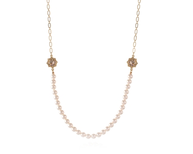 Crystal  Becka Long Necklace  | Gold Light Silk