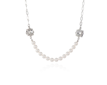 Crystal  Becka Short Necklace  | Rhodium Crystal
