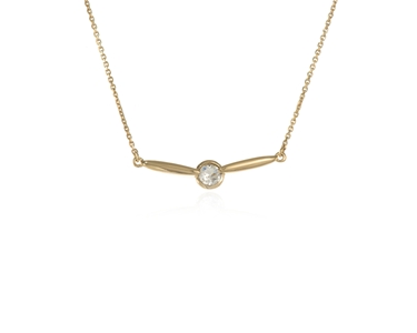 Crystal  Lara Bar Necklace  | Gold Crystal