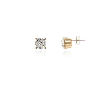 Crystal  Laine 8mm Pierced Earrings  | Gold Crystal