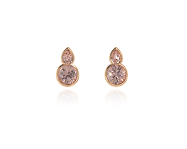 Crystal  Elea Lever Back Earrings  | Pink Gold Vintage Rose