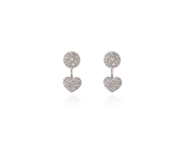 Crystal  Sabina  Pierced Earrings Pavee | Rhodium Crystal