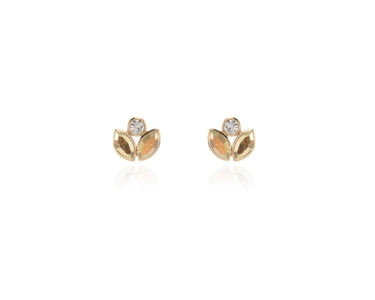 Crystal  Valtina Pierced Earrings  | Gold Metallic Sunshine