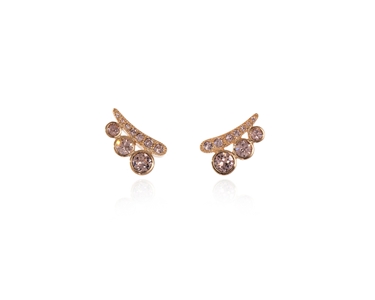 Crystal  Paige Pierced Earrings  | Pink Gold Vintage Rose