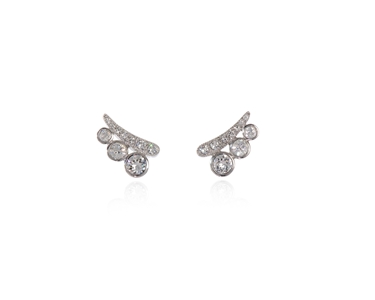 Crystal  Paige Pierced Earrings  | Rhodium Crystal