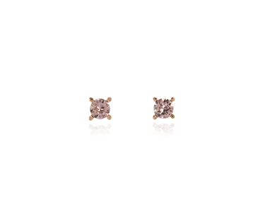 Crystal  Laine 6mm Pierced Earrings  | Pink Gold Vintage Rose