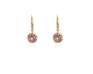 Crystal  Ebba Lever Back Earrings  | Pink Gold Vintage Rose
