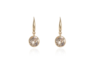 Crystal  Ebba Lever Back Earrings  | Gold Light Silk