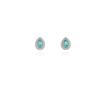 Crystal  Tamsin Pierced Earrings  | Rhodium Light Turquoise