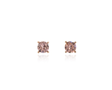 Crystal  Laine 8mm Pierced Earrings  | Pink Gold Vintage Rose