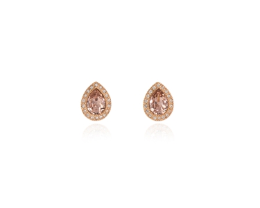 Crystal  Talma Pierced Earrings  | Pink Gold Vintage Rose
