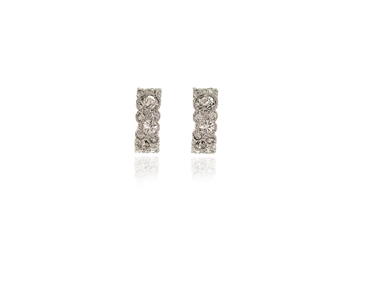 Crystal  Hali Pierced Earrings  | Rhodium Crystal