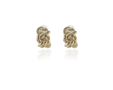 Crystal  Link Clip Earrings  | Gold Polished