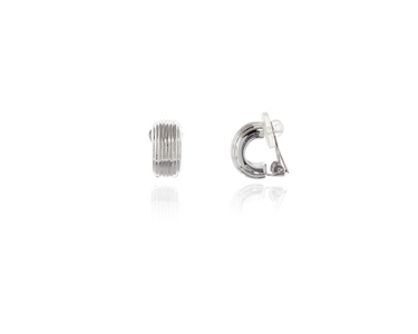 Crystal  Robbin Clip Earrings  | Rhodium Polished