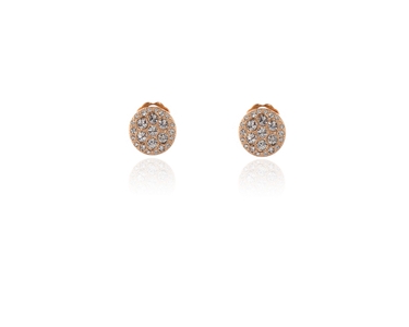 Crystal  Kadri Clip Earrings  | Pink Gold Crystal