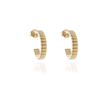 Ricci 15mm Hoop Pierced Earrings   Gold