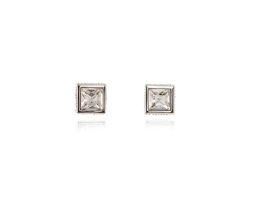 Crystal  Sesen Pierced Earrings  | Rhodium Crystal