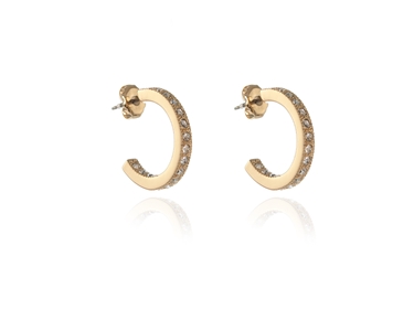 Crystal  Saga/M Pierced Earrings  | Gold Crystal