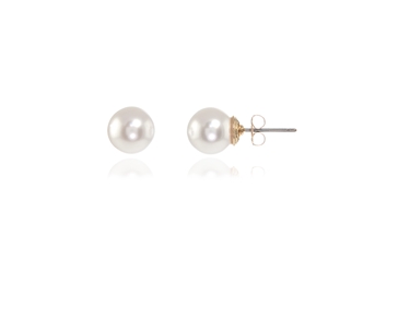 Crystal  Mac/10 Pearl Earrings  | Gold White Pearl