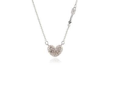 Crystal  Cupid Necklace  | Rhodium Silver Shade