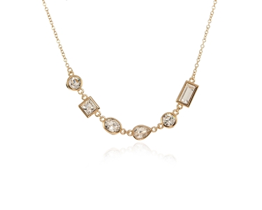 Crystal  Melange Necklace  | Gold Crystal
