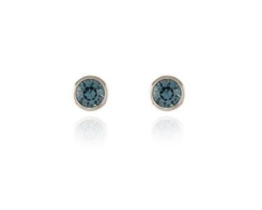 Crystal  Thisbe Pierced Earrings  | Rhodium Denim Blue