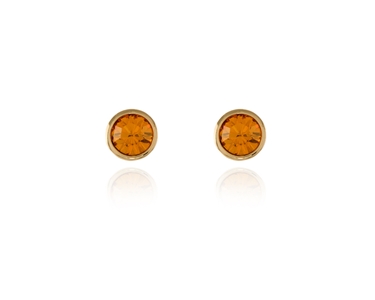 Crystal  Thisbe Pierced Earrings  | Gold Topaz