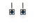 Crystal  Thisbe Pierced Earrings  | Gun Metal Capri Blue