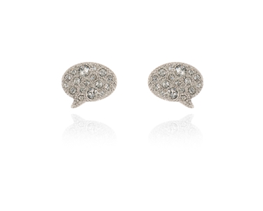 Crystal  Bubble Pierced Earrings  | Rhodium Crystal