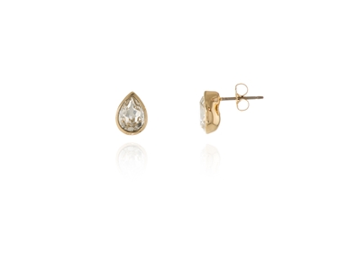 Crystal  Ran Pierced Earrings  | Gold Crystal