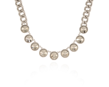 Crystal  Rahiq Necklace  | Rhodium Silver Shade