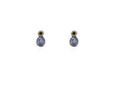 Crystal  Forget-Me-Not Stud Earrings  | Rhodium Provence Lavender