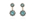 Crystal  Becka Drop Pierced Earrings  | Gun Metal Light Turquoise