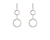 Crystal  Lara Long Lever Back Earrings  | Rhodium Polished