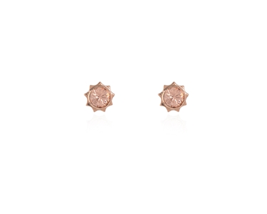 Crystal  Bly Stud Earrings  | Pink Gold Light Peach