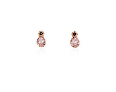 Crystal  Forget-Me-Not Stud Earrings  | Pink Gold Rosaline