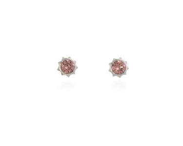 Crystal  Bly Stud Earrings  | Rhodium Blush Rose