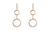 Crystal  Lara Long Lever Back Earrings  | Pink Gold Polished