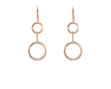 Crystal  Lara Long Lever Back Earrings  | Pink Gold Polished