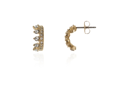 Crystal  Signa Pierced Earrings  | Gold Crystal