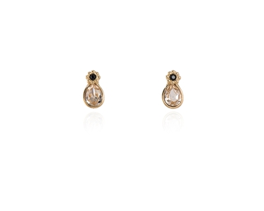 Crystal  Forget-Me-Not Stud Earrings  | Gold Light Silk